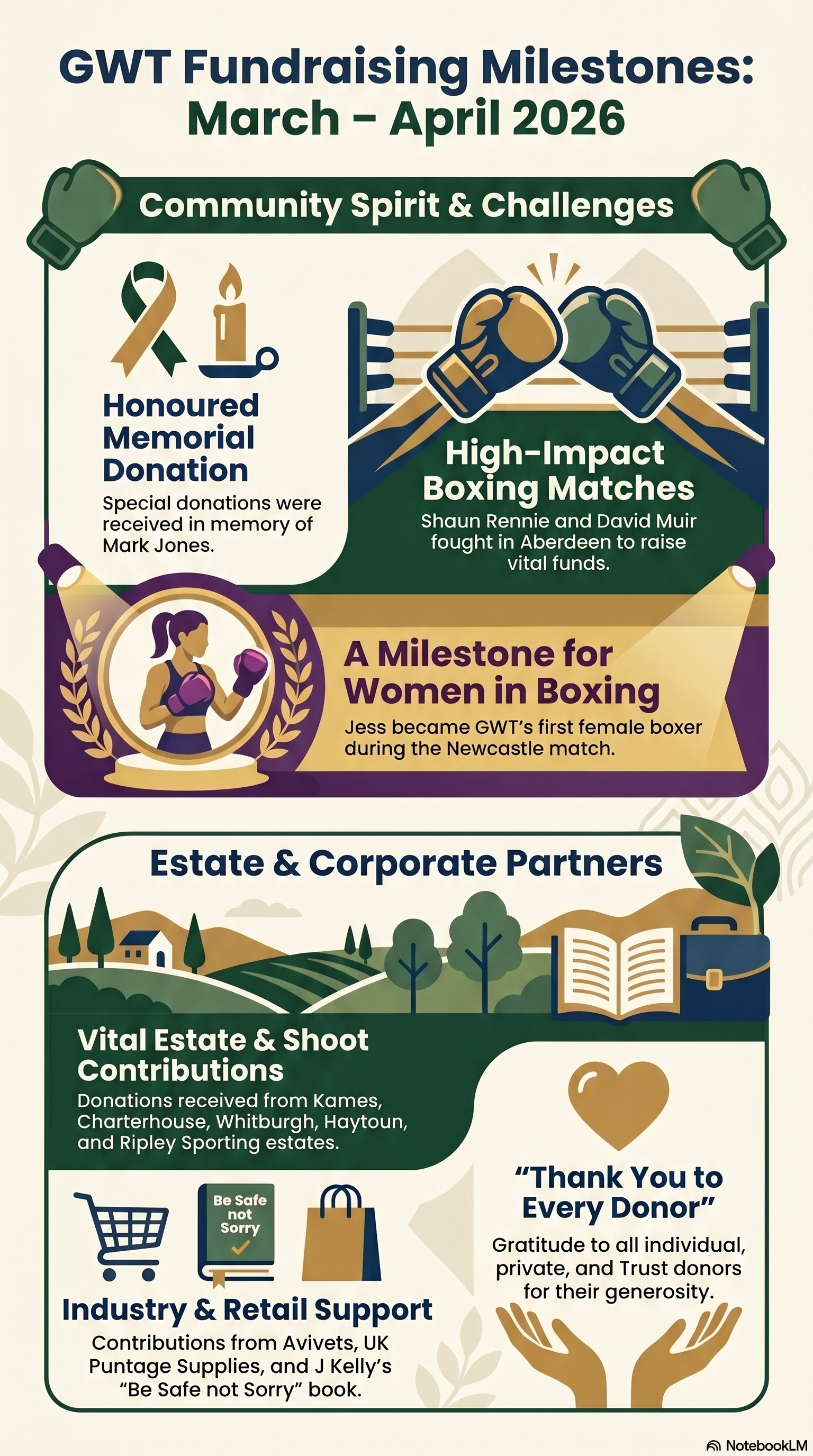 Thank you to everyone who has worked so hard to fundraise and donate funds to us during March and April 2026